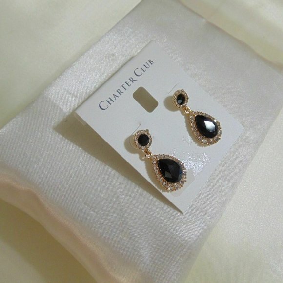 Charter Club NWT 1-1/4" Gold-Tone Crystal & Stone - Picture 3 of 3